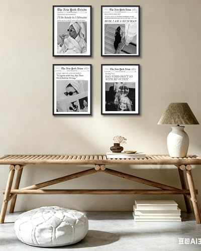 EcoHest 12x16 in I'll Be Ready in 5 Minutes Newspaper Canvas Art