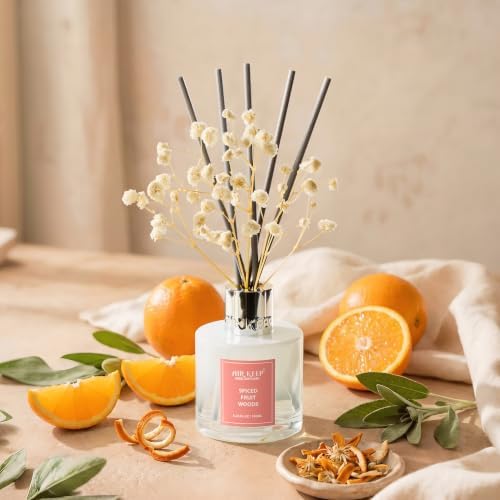 Airkeep Reed Diffuser Set,3.38 fl oz (100 ml) - Spiced Fruit Woods Oil Diffusers with 8 Reed Sticks, Home Fragrance