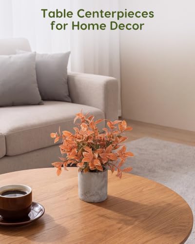 Velener Small Fake Eucalyptus Plant Artificial Potted Plants Indoor for Desk, Shelf, Home Decor Realistic Faux Plant