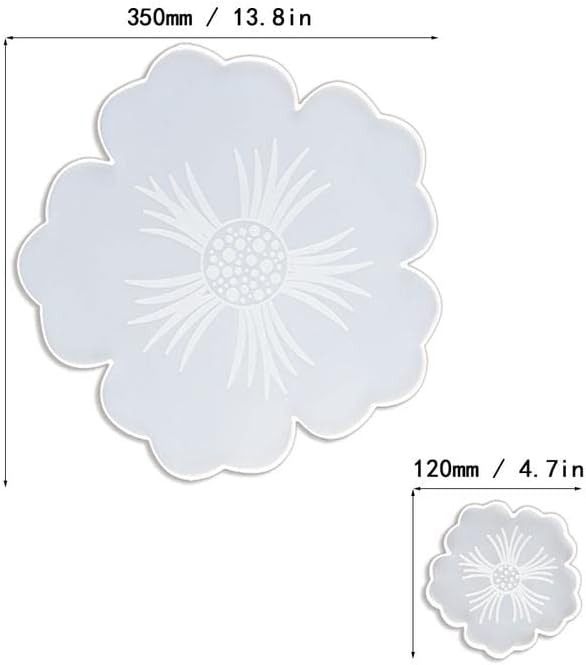 Silicone Coaster Mold Set 1 Big and 5 Small Cherry Blossom DIY / 6-cherry Blossom Shape / Set of 6