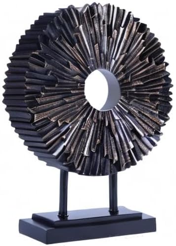 Minimalist Round Statue Above Cabinet Decor Kitchen / Black