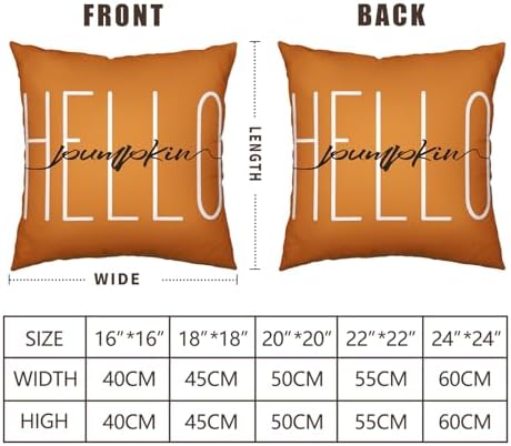 Fall Pillow Covers 24x24 Maple Leaf Pumpkin Farmhouse Decorative Pillow Covers Set of 2 Orange Plaid Autumn Linen Throw Pillow Covers Happy Fall Thanksgiving Pillow Cases for Sofa Home Decor
