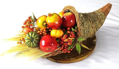 cornucopia basket for thanksgiving decor. (19'' cornucopia)