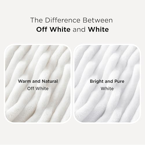 Bedsure Soft Cozy Twin XL Blanket for Bed College Dorm Off White 66"x90"