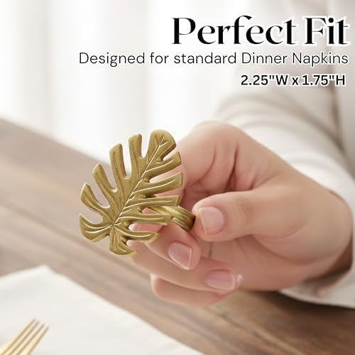 Alpha Living Home Metal Napkin Rings, Antique Gold, 12-Pack