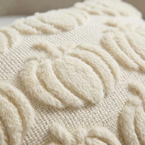 AVOIN colorlife Beige Fall Pumpkin Throw Pillow Covers 20x20 Inch
