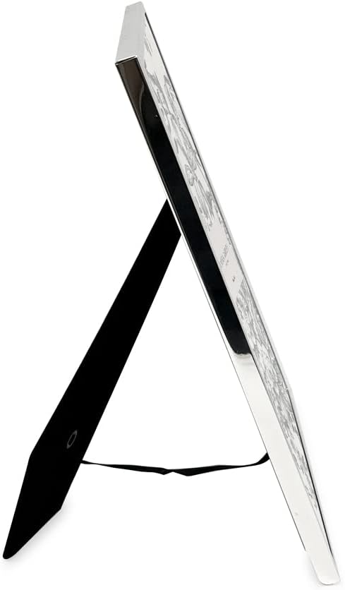 Flat Metal Picture Frame w/Two-Way Easel Stand / 8 x 10 / Silver
