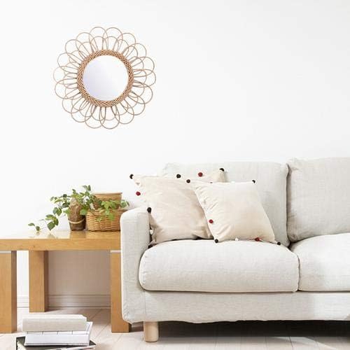 Rattan Sunflower Circular Wall Mirror