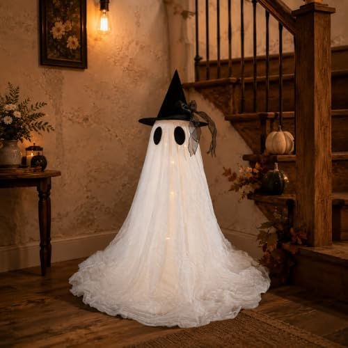 2 Pack Cute Glowing Ghost Decor - Halloween Ghost Decorations