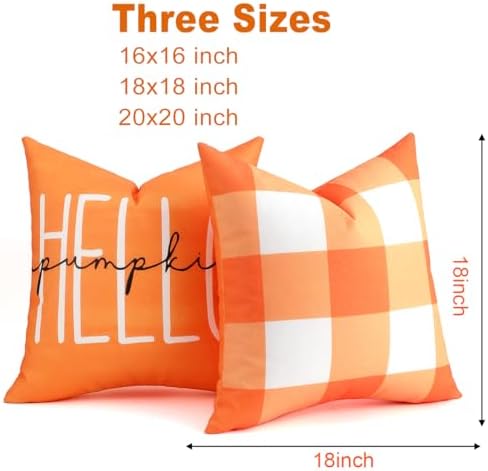 TOYPOPOR Fall Pillow Covers 18x18 4Pcs Double‑Sided Print Autumn Home Decor