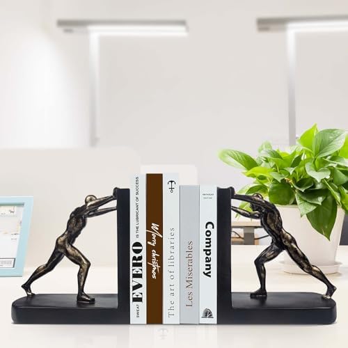 Bookends / Man Decorative Book Ends / Push Man