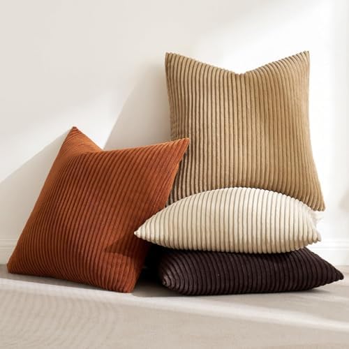 MIULEE Fall Decorative Throw Pillow Covers Chocolate Brown Rust 20x20