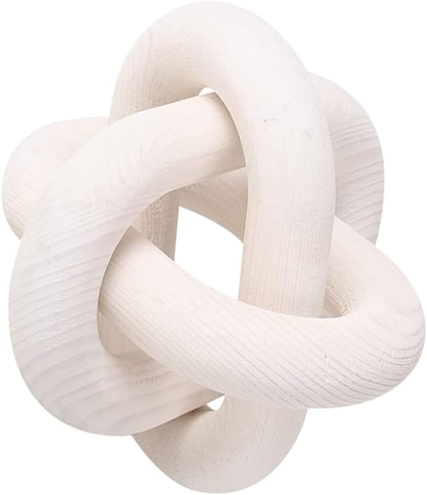 Knot Decor Wood Chain Link Decor 3 Link Wood Knot Decor Carved Decorative Chain Knot Entryway Table