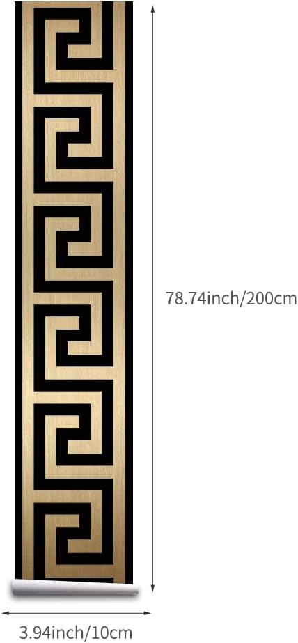Self Adhesive Skirting Wall Waist Line Decal / Brushed Gold / 3.9 x 78.7