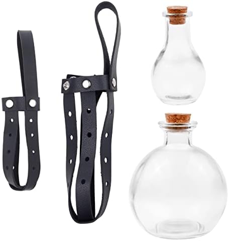 Eco-Fused Cosplay Potion Bottle with Holder - Clear Spherical, Wizard, Witch Costume Accessory - Stopper, Holder, Belt Loop