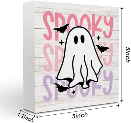Cute Halloween Sign Decor Decorations for Home Halloween Ghost Decor