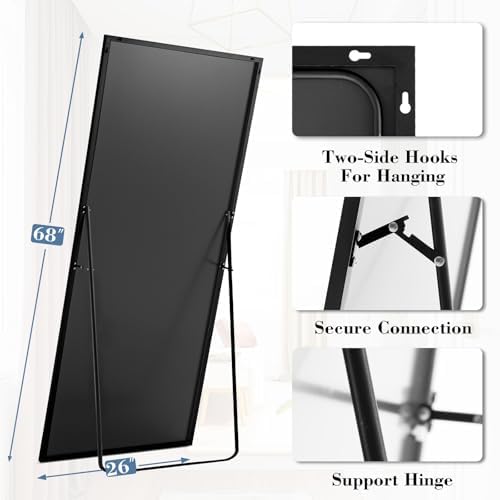DUMOS 26"x68" Full Length Mirror with Stand, Full Body Floor Mirror