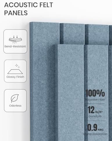 Fluxynara 36" x 24" Large Felt Bulletin Board, Dusty Blue