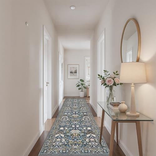 Hallway 3x10 Washable Runner Rug: Kitchen Rugs Entryway Area Rugs Vintage Soft Floor Mat Non Slip Indoor Farmhouse