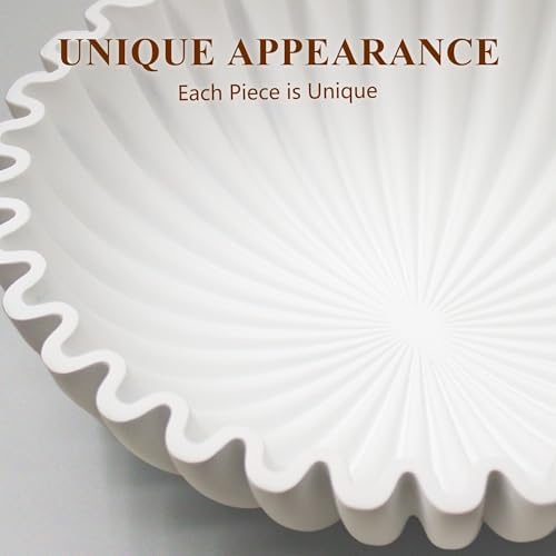YMXYJM Large Decorative Bowl, Modern Handicraft Bowls for Home Decor, Decorative Fruit Bowl for Kitchen Counter, Ruffle