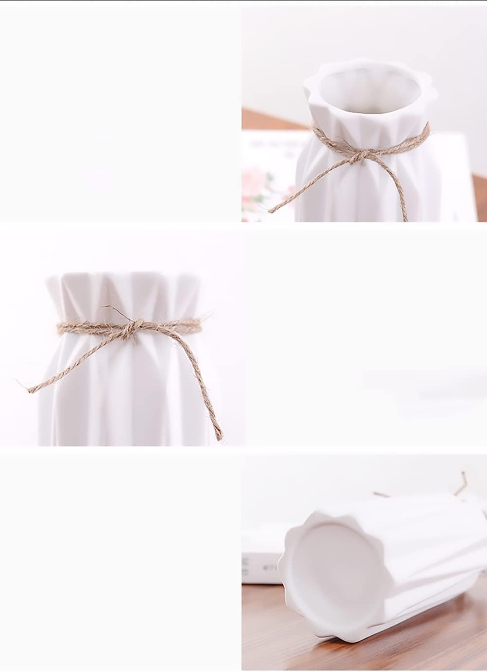 Ceramic Vase-Flower Vase Dried Flower Vase for Modern Home Decor / White