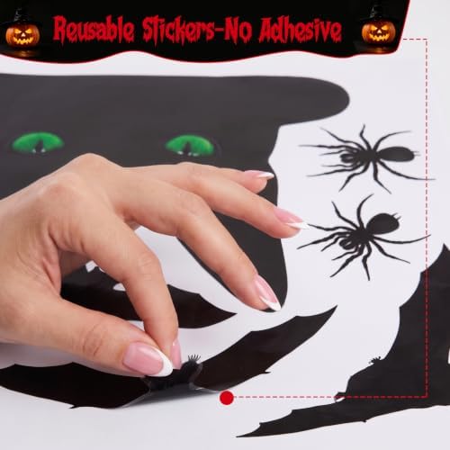 Halloween Decoration Window Clings,Large Black Cat Window Stickers