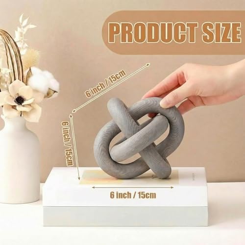 Yalikop 3 Link Wood Knot Decor Rustic Table Shelf Accents, Gray