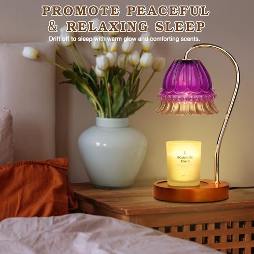 Funistree Flower Candle Warmer Lamp with Timer, Dimmable Candle Lamp Warmer, Christmas Birthday Gifts for Women Mom