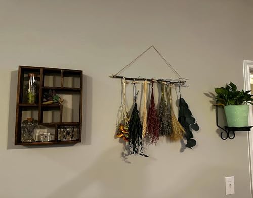 GHY Dried Flower Rack, Dried Flower Wall Hanging Farmhouse Wall Decor Dried Herb Rack - Lavender (Wheat)