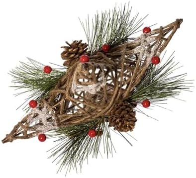 Kurt Adler 11-Inch Natural Star with Pinecones Treetop