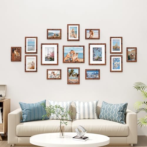 Vittanly 15 Pack Picture Frames Collage Wall Decor, Wall/Tabletop Display