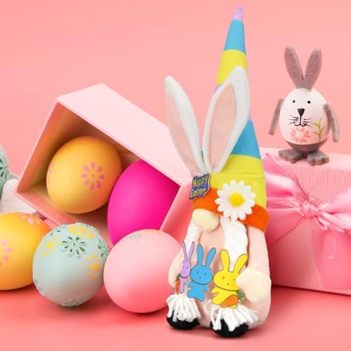 Lovinland Easter Decorations for Home - Spring Bunny Gnomes Decor