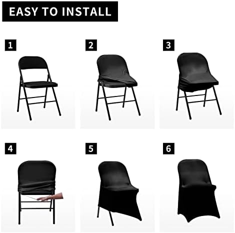 HAINARverS Stretch Spandex Folding Chair Covers,100PCS Upgrade Black