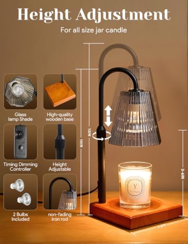 Candle Warmer Lamp Smoked Gray,Home Decor,Brithday Gifts for Women