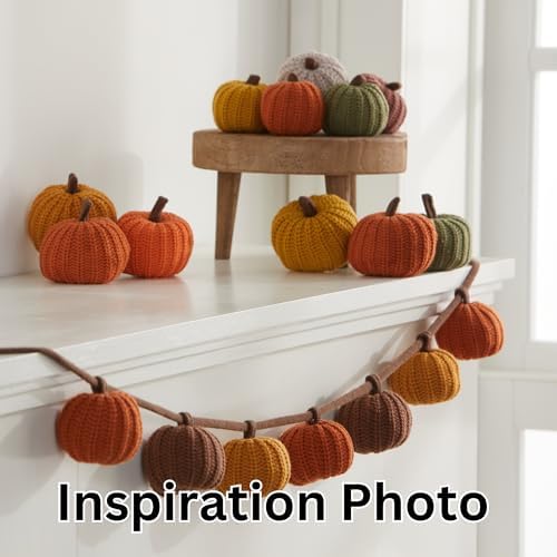 Mini Knit Pumpkins, Orange, Set of 12 (Mini Orange Set 12)