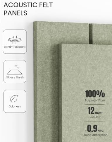 Fluxynara 48" x 36" Large Felt Bulletin Board, Sage