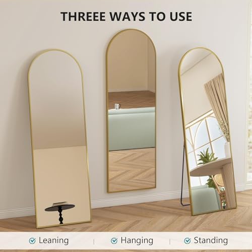 16"x59" Arched Mirror Full Length, Upgraded Body Wall Mirrors