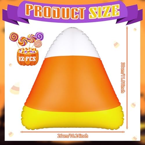 12 Pcs 13.78'' Inflatable Hanging Candy Corn Decorations