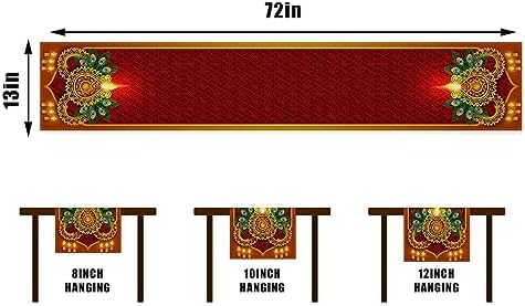 Rvsticty Diwali Table Runner,Indian Deepavali Decorations for Home Decor