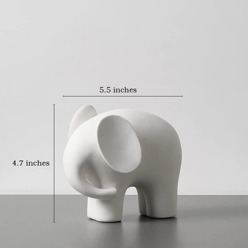 Modern Simple Ceramic White Elephant Living Room Home Office Decoration / Small White Elephant