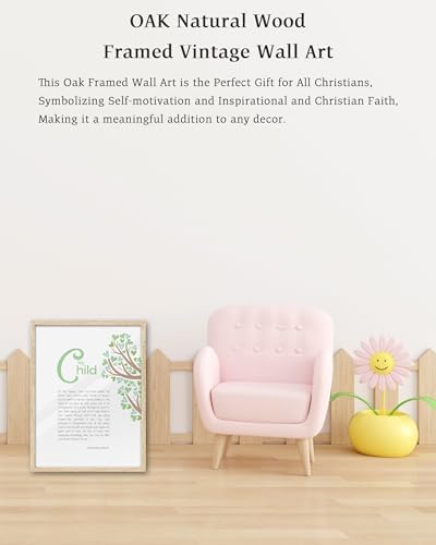 KensTro 12x16 Oak Framed Ephesians 3:14-19 Christian Wall Art