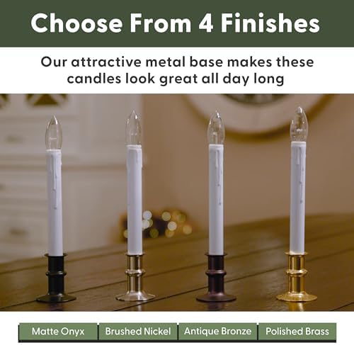 612 Vermont Ultra Bright Battery Operated LED Window Candles Antique Bronze