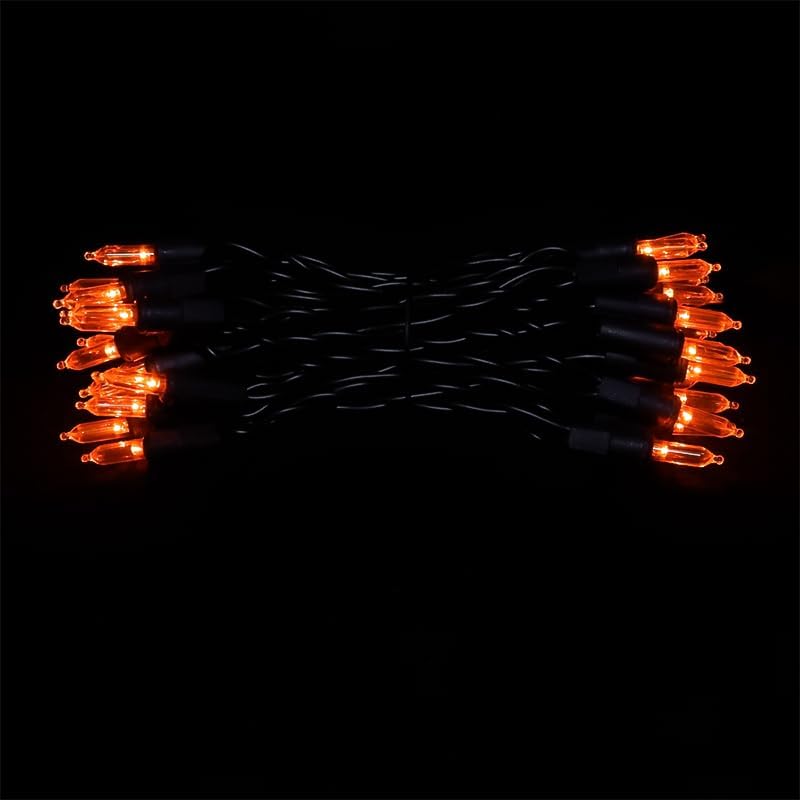 Orange LED Halloween Lights - 35 Count Orange Christmas String Lights for Small Tree, Crafts, Holiday, Indoor/Outdoor Halloween Decorations, 11 Feet Black Wire, UL Certified, Connectable