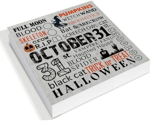 Halloween Decorations, October 31 Wooden Sign Decor Desk Sign