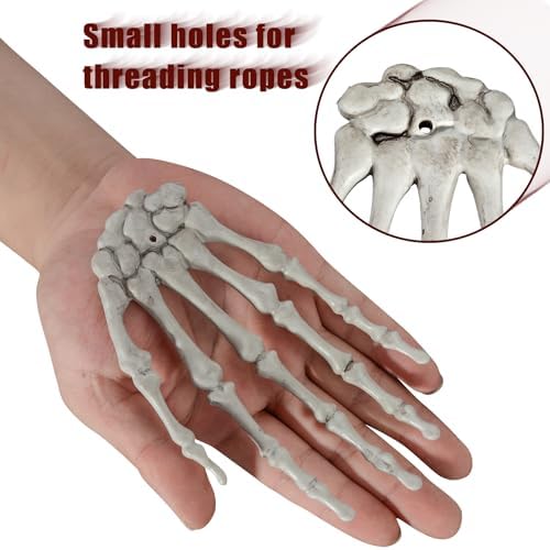 XONOR 10 Pairs Halloween Skeleton Hands Realistic Plastic Fake Human Hands for Halloween Zombie Party Terror Scary Props