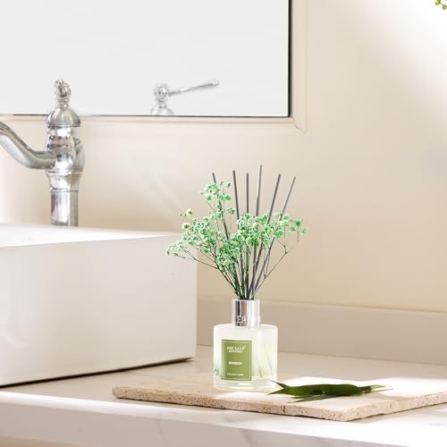Airkeep Reed Diffuser Set - 3.38 fl oz(100ml) Bamboo Scent Diffuser Home Fragrance Diffuser Set Includes 8 Reed