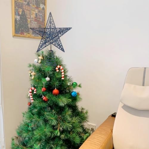 BinaryABC Iron Christmas Tree Star Topper,20cm Glittering Tree Topper