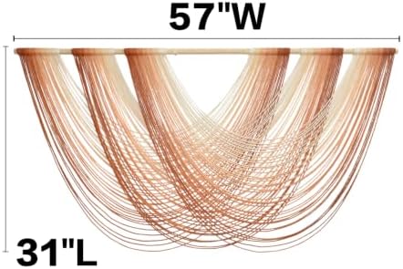 Macrame Wall Hanging Orange Boho Fiber Art Large Decor 57"W*31"L