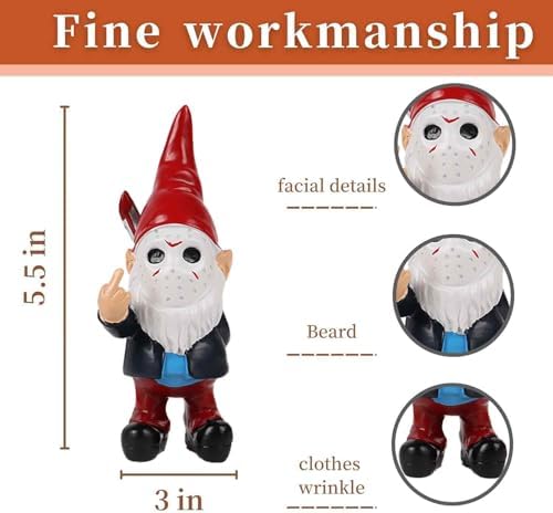 SPINNDO Gnomes Middle Finger Gifts Horror Decor Gnomes Boo Basket Stuffers