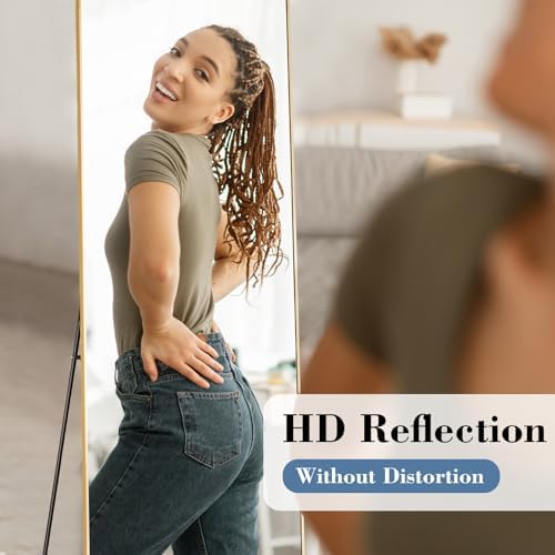 DUMOS 56"x15" Full Length Mirror with Stand, Full Body Floor Mirror